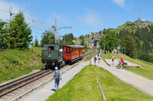 Eine der Attraktionen der Rigibahnen stellt die Fahrt mit historischen Dampflokomotiven dar. Quelle: Rigi Bahnen AG