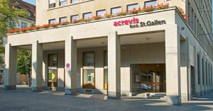 Der Hauptsitz der Acrevis Bank AG in St. Gallen. Bild: www.acrevis.ch